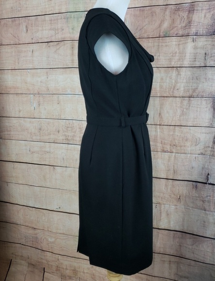 Calvin Klein Petites Cowl Neck Belted Sheath Dress - Picture 3 of 6